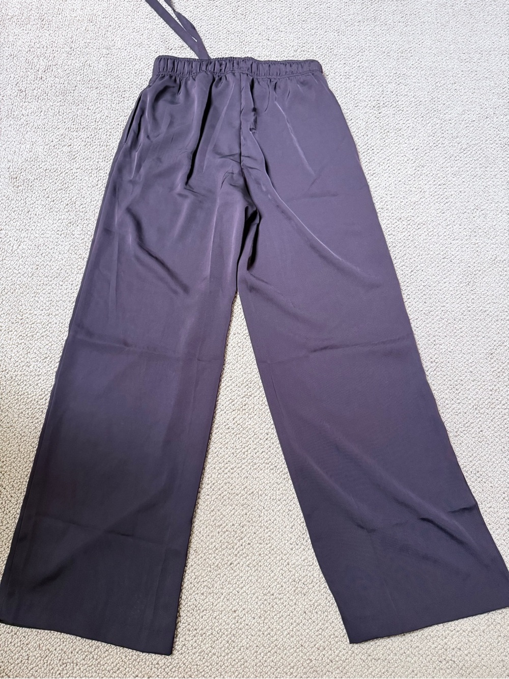 H&M Wide-Leg Satin Pants in Brown